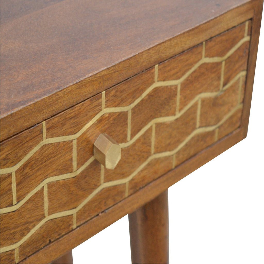 Algot Console Table, Brass Inlay