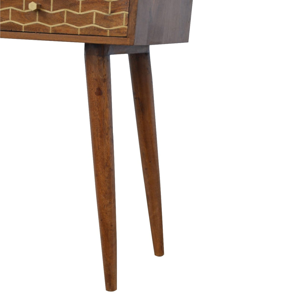 Algot Console Table, Brass Inlay