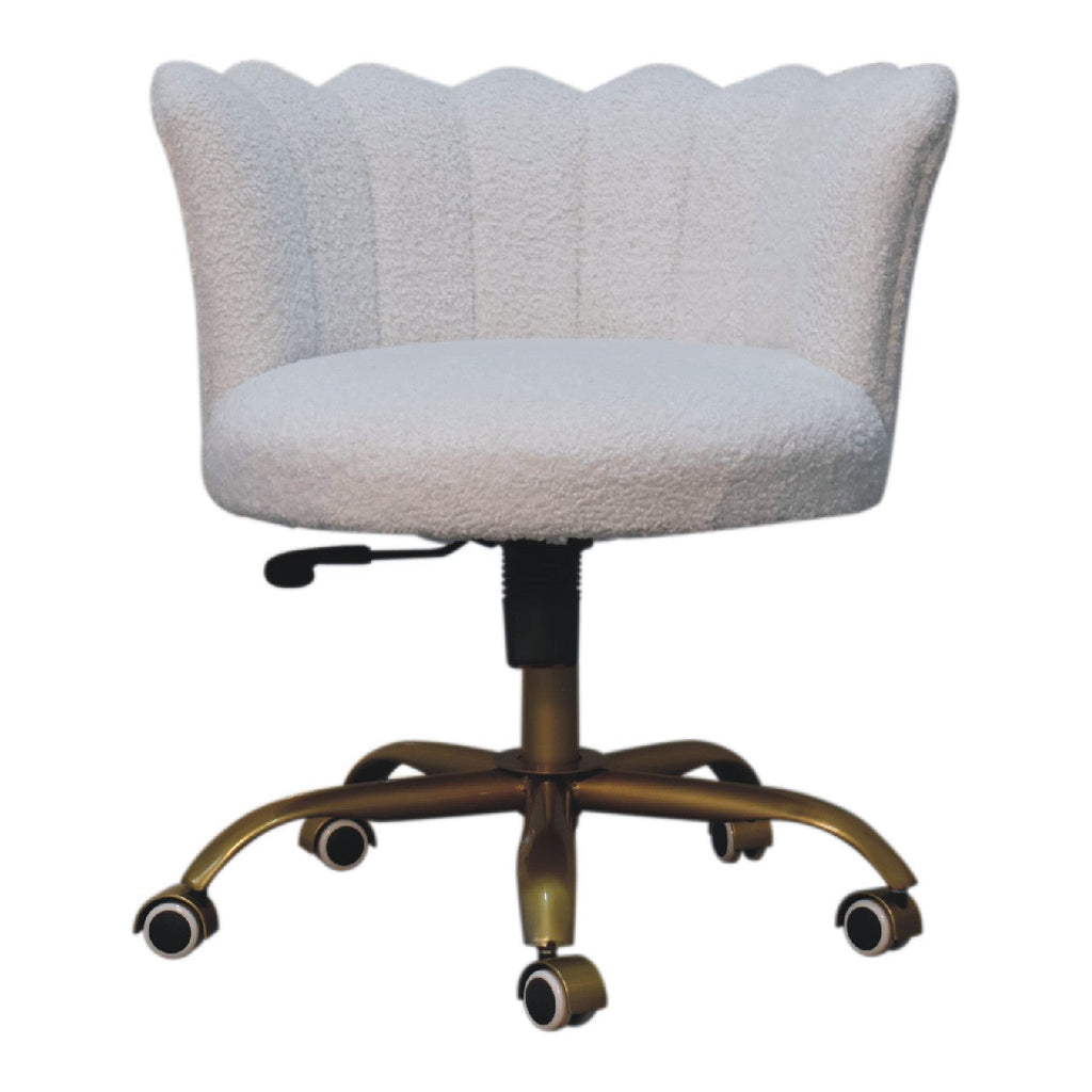 Boucle Height Adjustable Swivel Chair