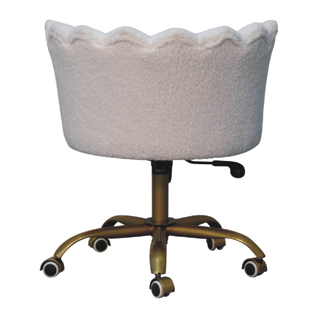 Boucle Height Adjustable Swivel Chair