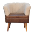 Buffalo Leather Boucle Armchair