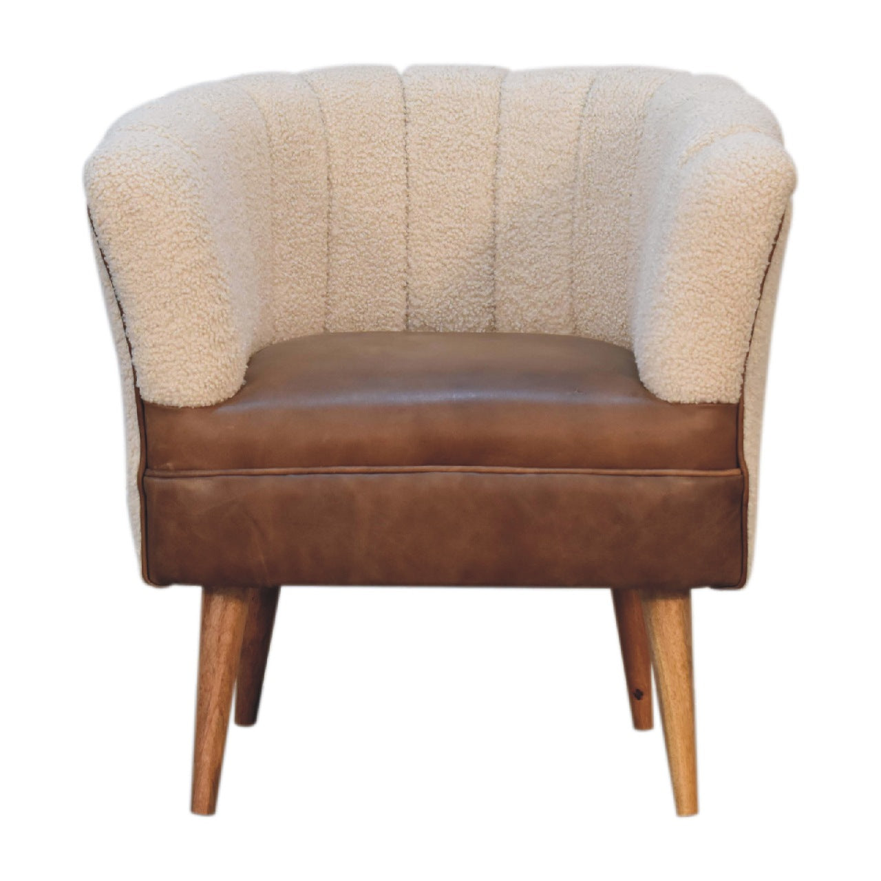 Buffalo Leather Boucle Armchair