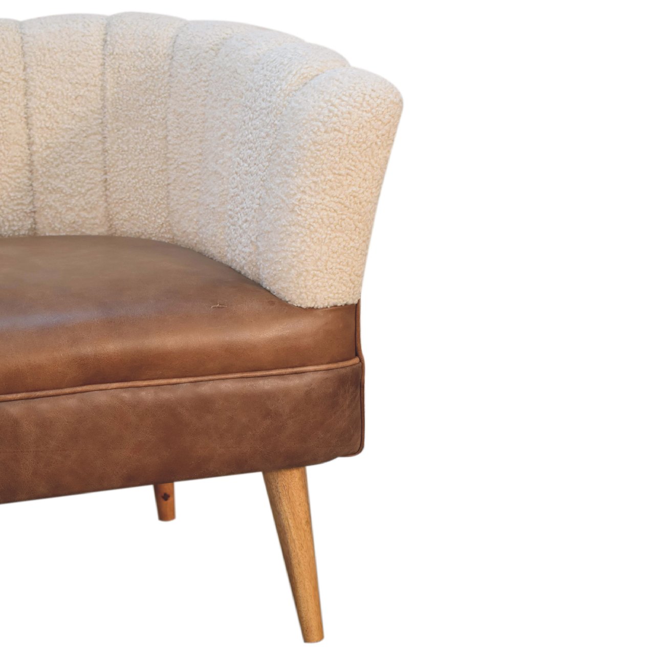 Buffalo Leather Boucle Armchair
