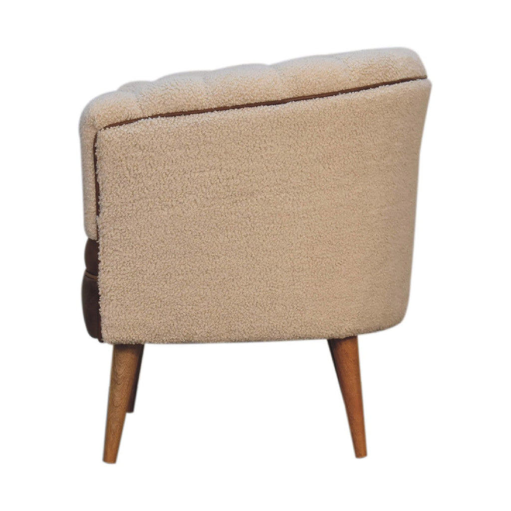 Buffalo Leather Boucle Armchair