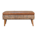 Buffalo Leather & Durrie Bench