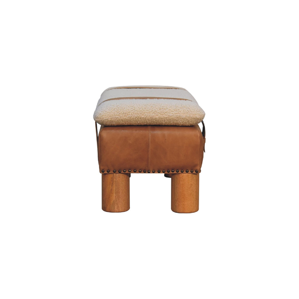 Strapped  Boucle Leather Bench
