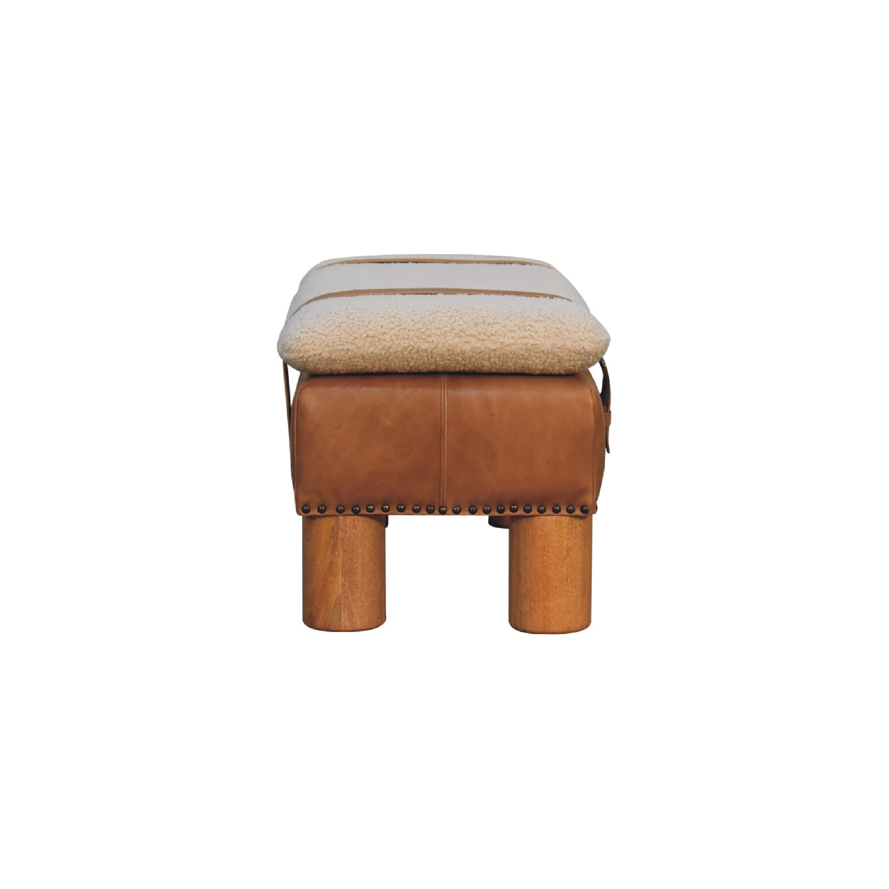 Strapped  Boucle Leather Bench