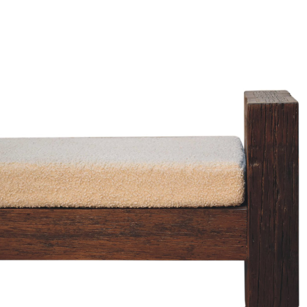 Reclaimed Wood Boucle Bench