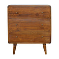 Curved 3 Drawer Chest, Chestnut