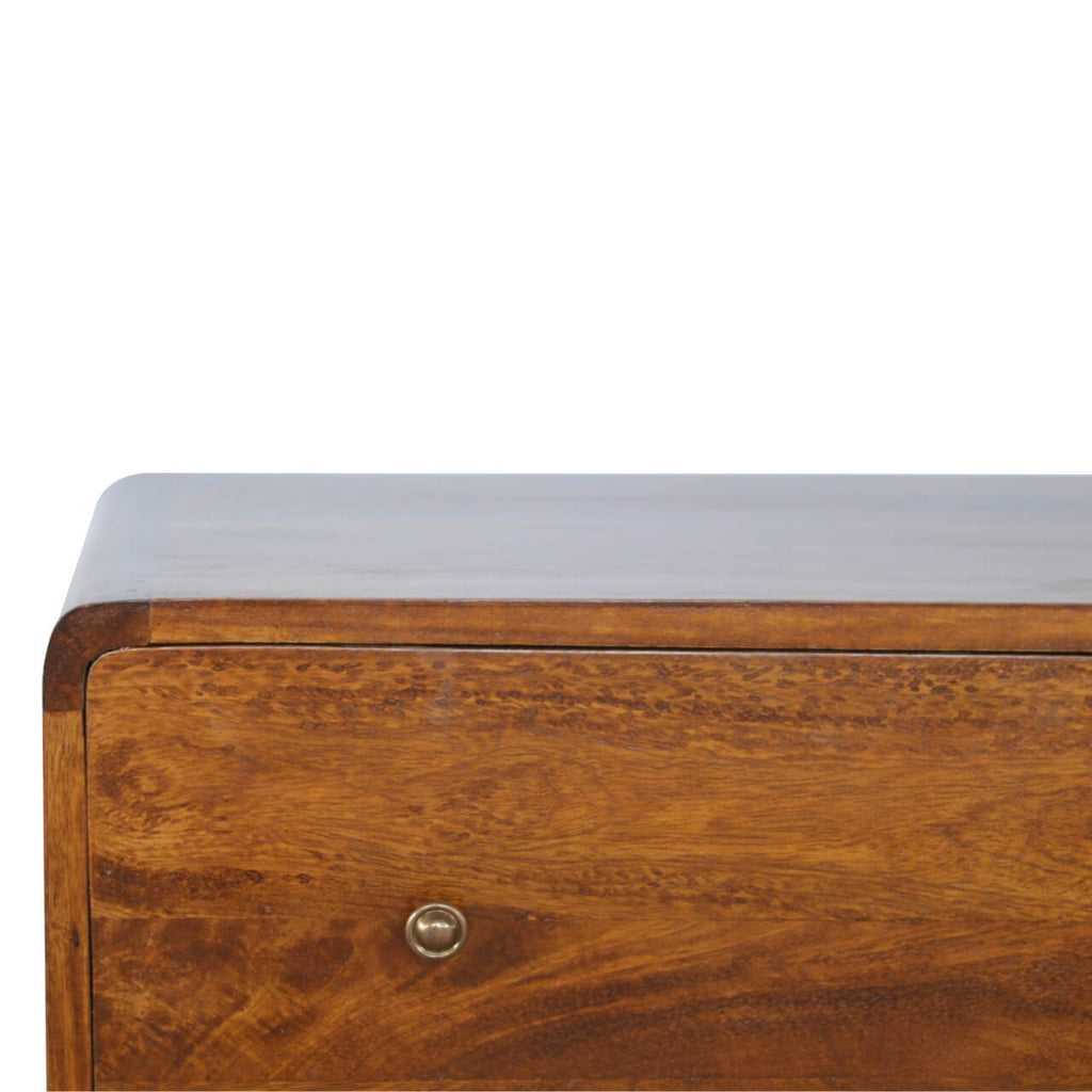 Curved 3 Drawer Chest, Chestnut