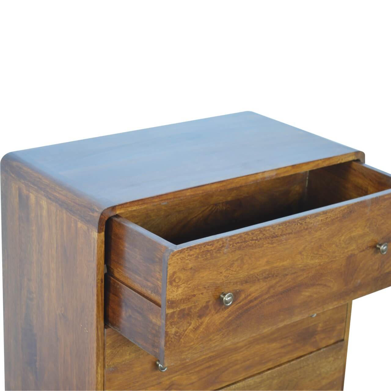 Curved 3 Drawer Chest, Chestnut