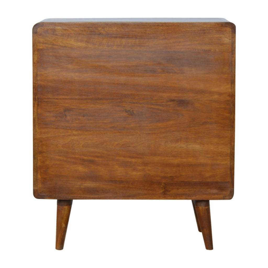 Curved 3 Drawer Chest, Chestnut