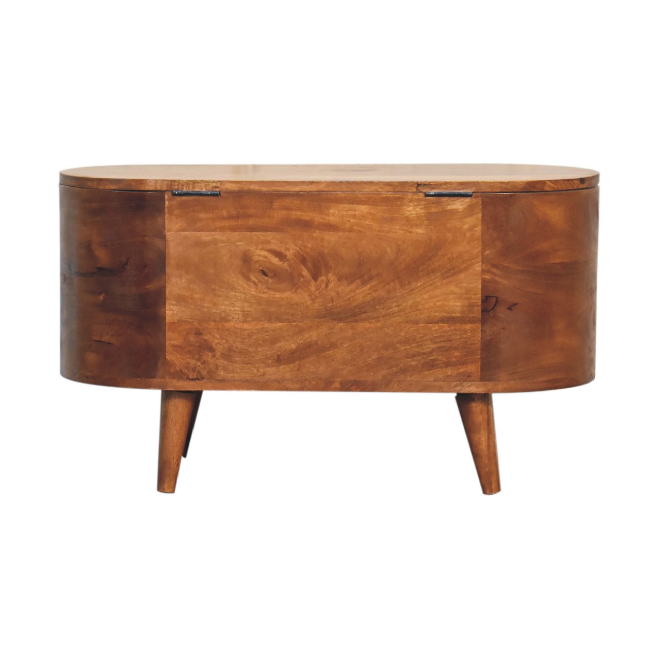 Round Lid up Blanket Box, Chestnut