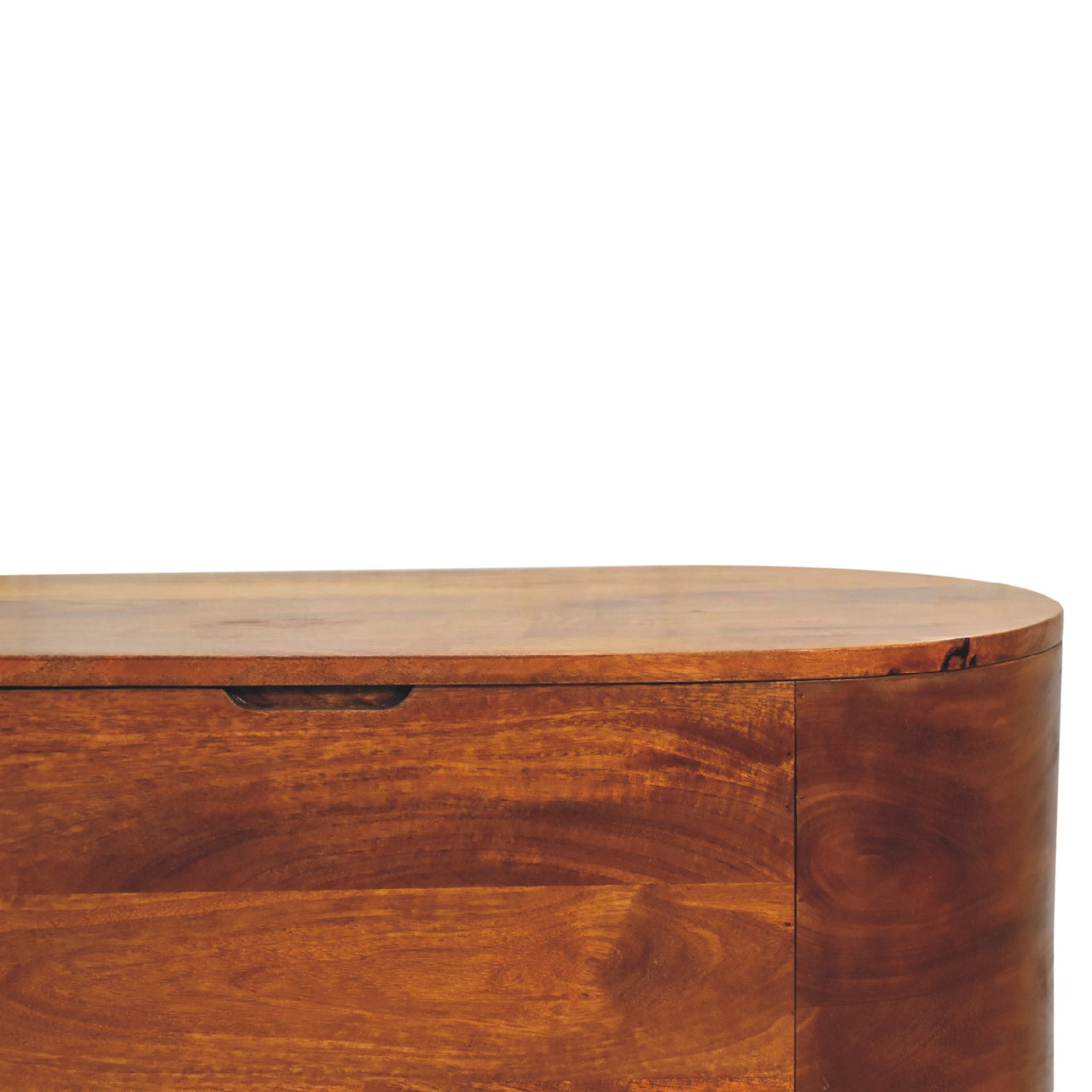 Round Lid up Blanket Box, Chestnut