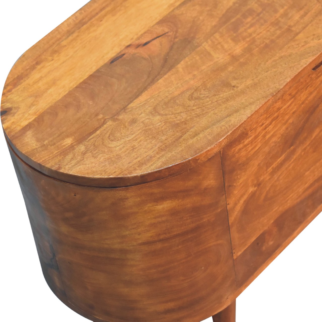 Round Lid up Blanket Box, Chestnut
