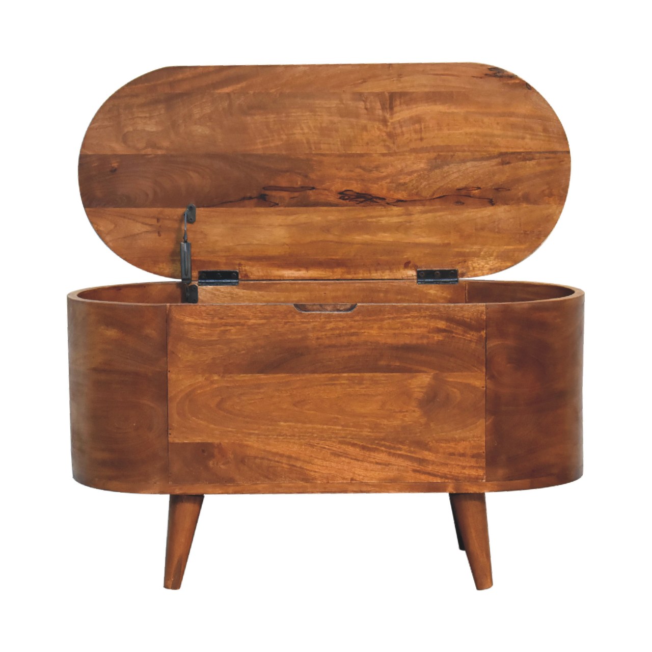 Round Lid up Blanket Box, Chestnut