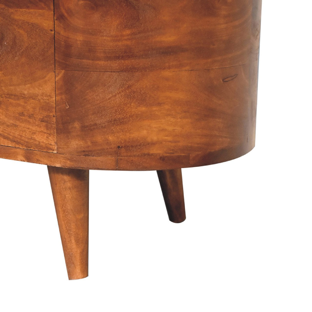 Round Lid up Blanket Box, Chestnut