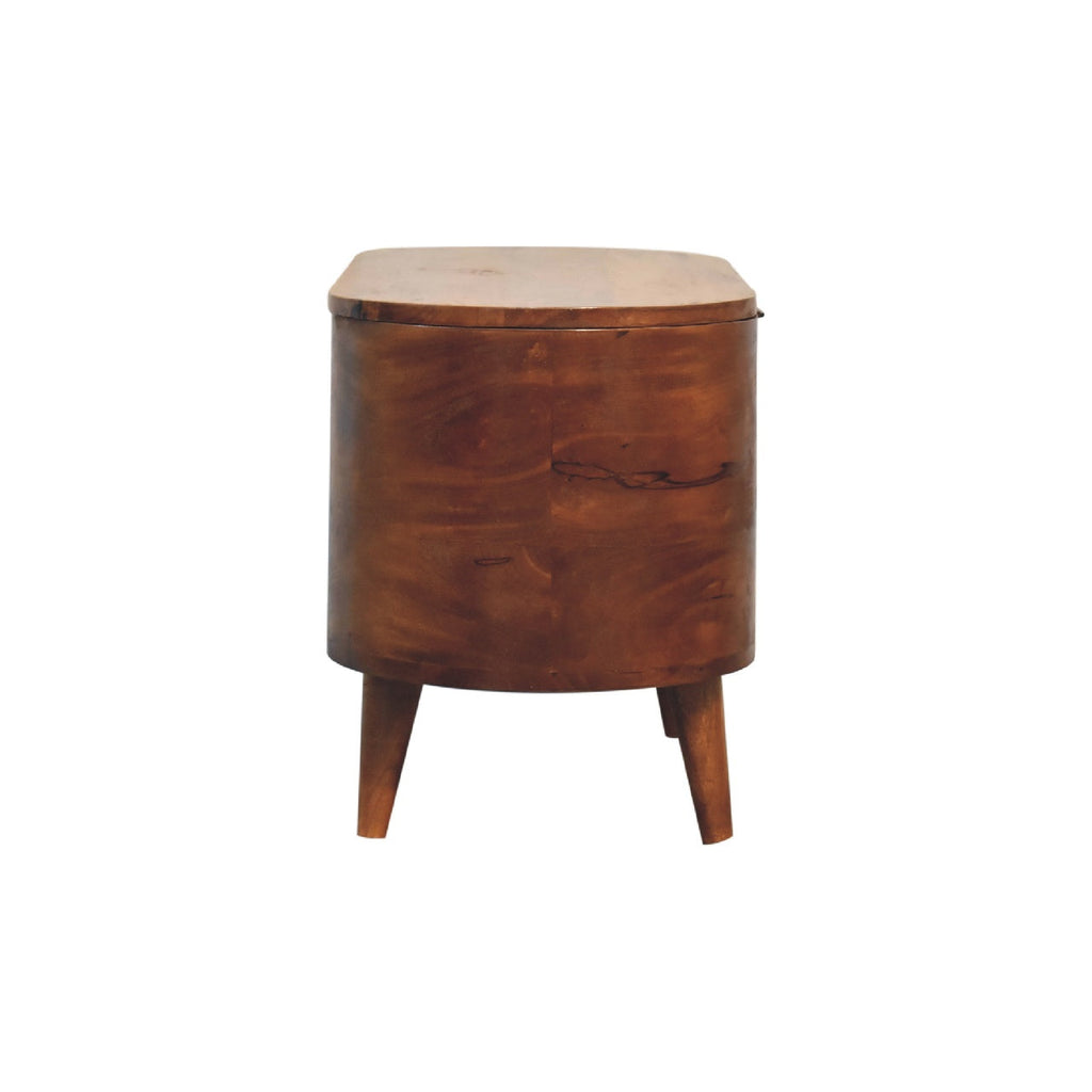 Round Lid up Blanket Box, Chestnut