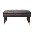Leather Ottoman with Castor Legs