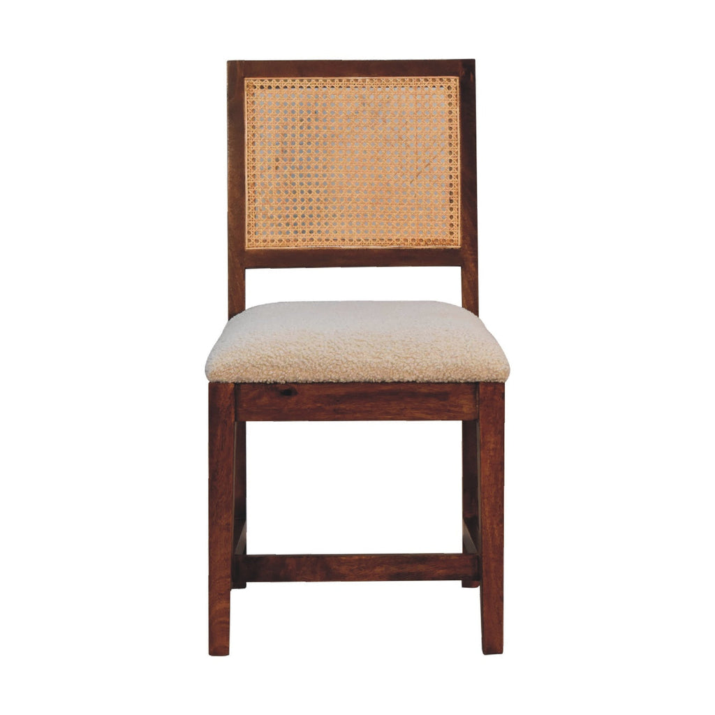 Rattan Boucle Dining Chair
