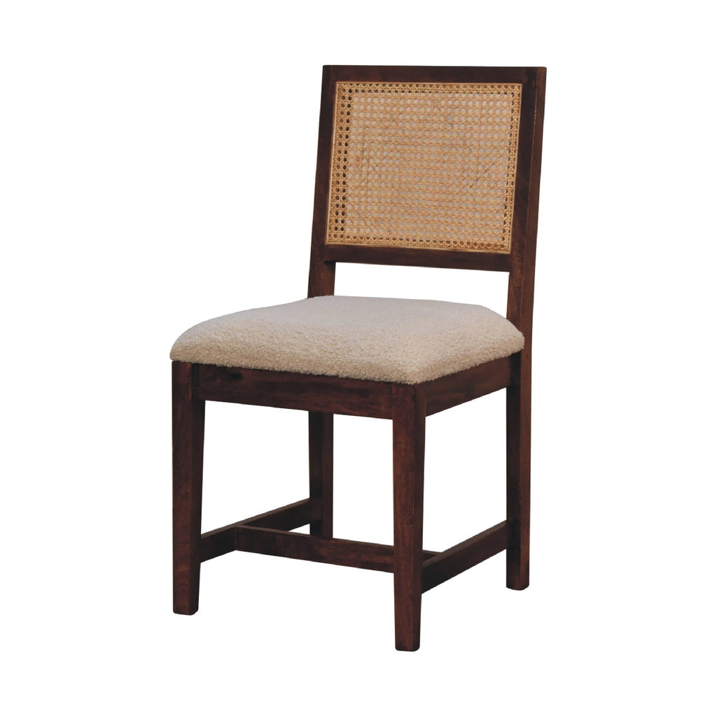 Rattan Boucle Dining Chair