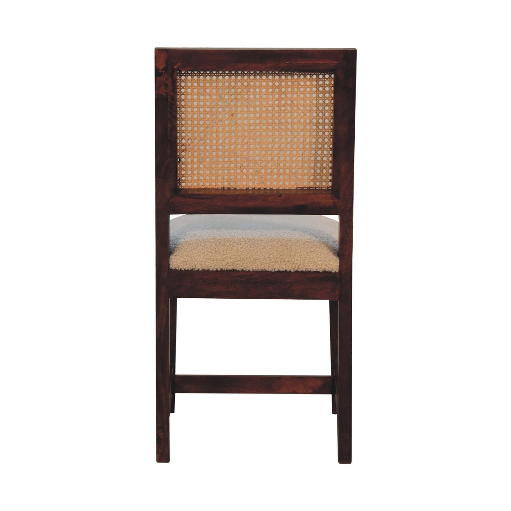 Rattan Boucle Dining Chair