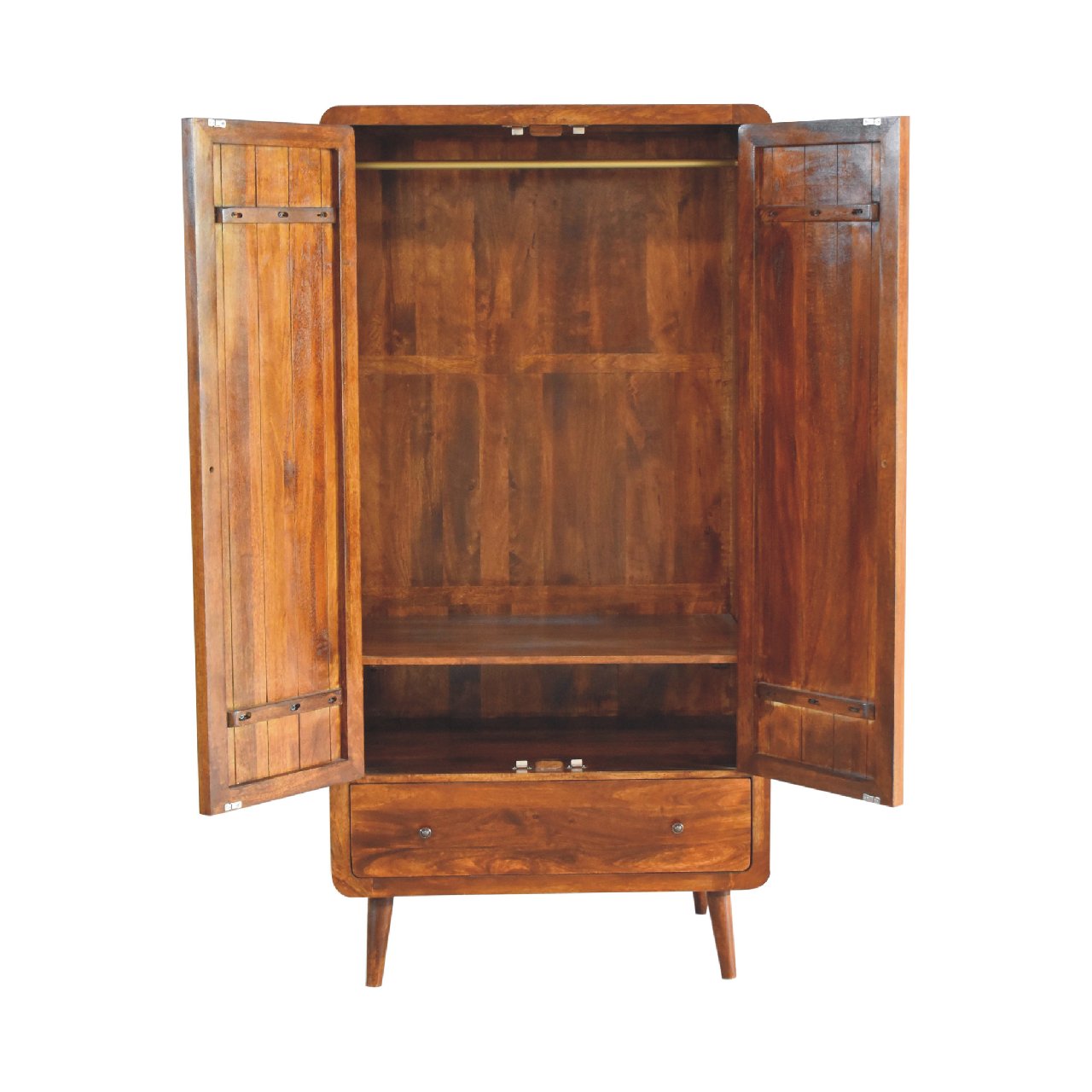 Arto Double Wardrobe, Chestnut Finish