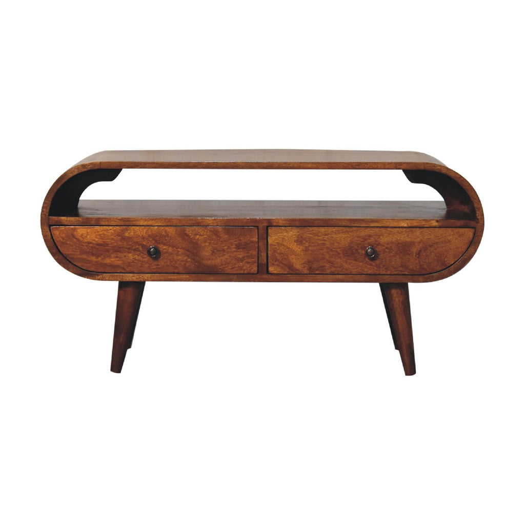Circular TV Stand, Chestnut