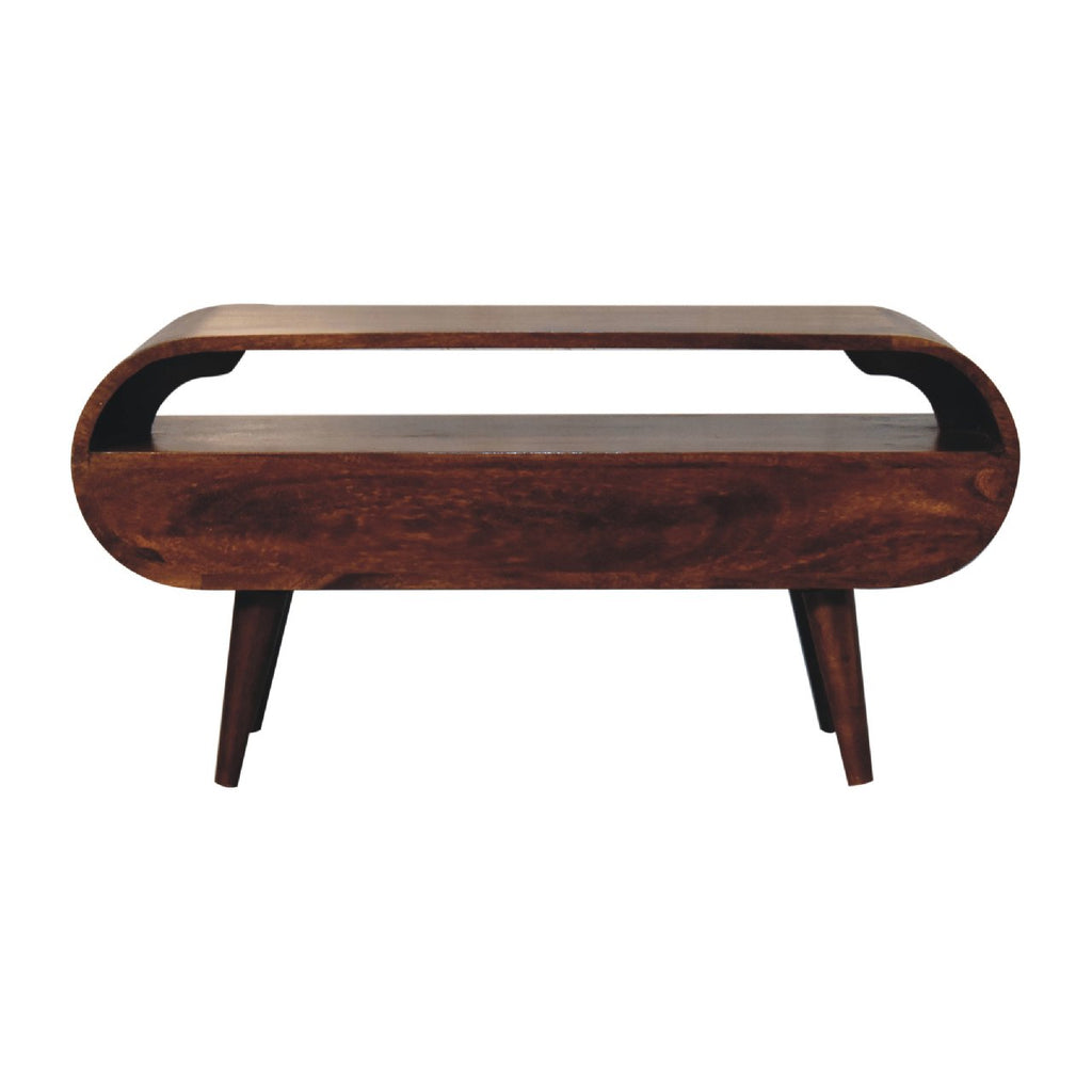 Circular TV Stand, Chestnut