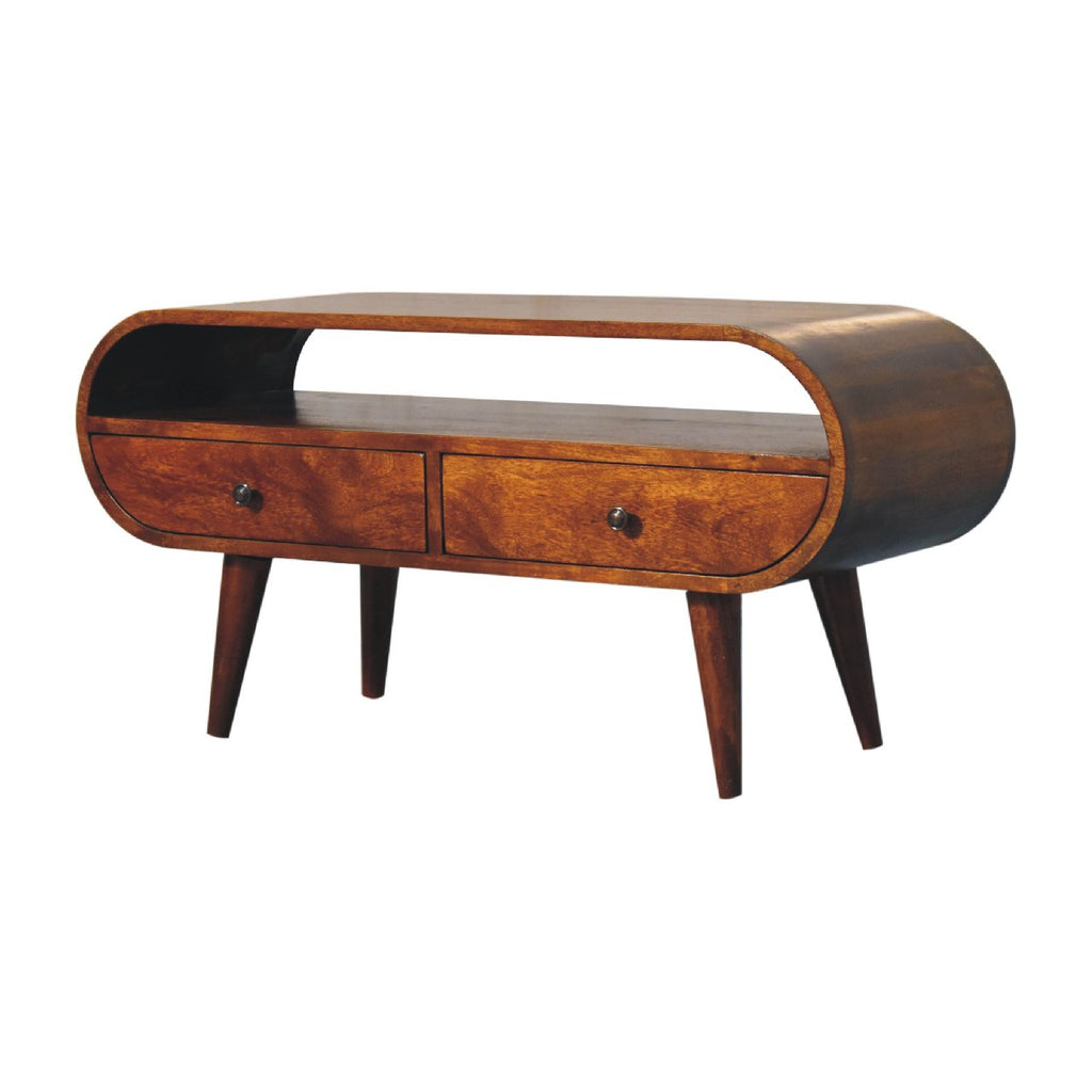 Circular TV Stand, Chestnut