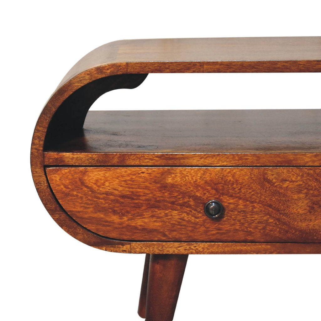 Circular TV Stand, Chestnut