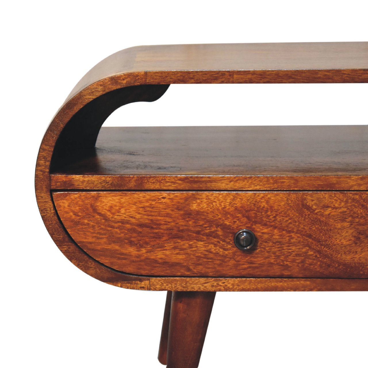 Circular TV Stand, Chestnut