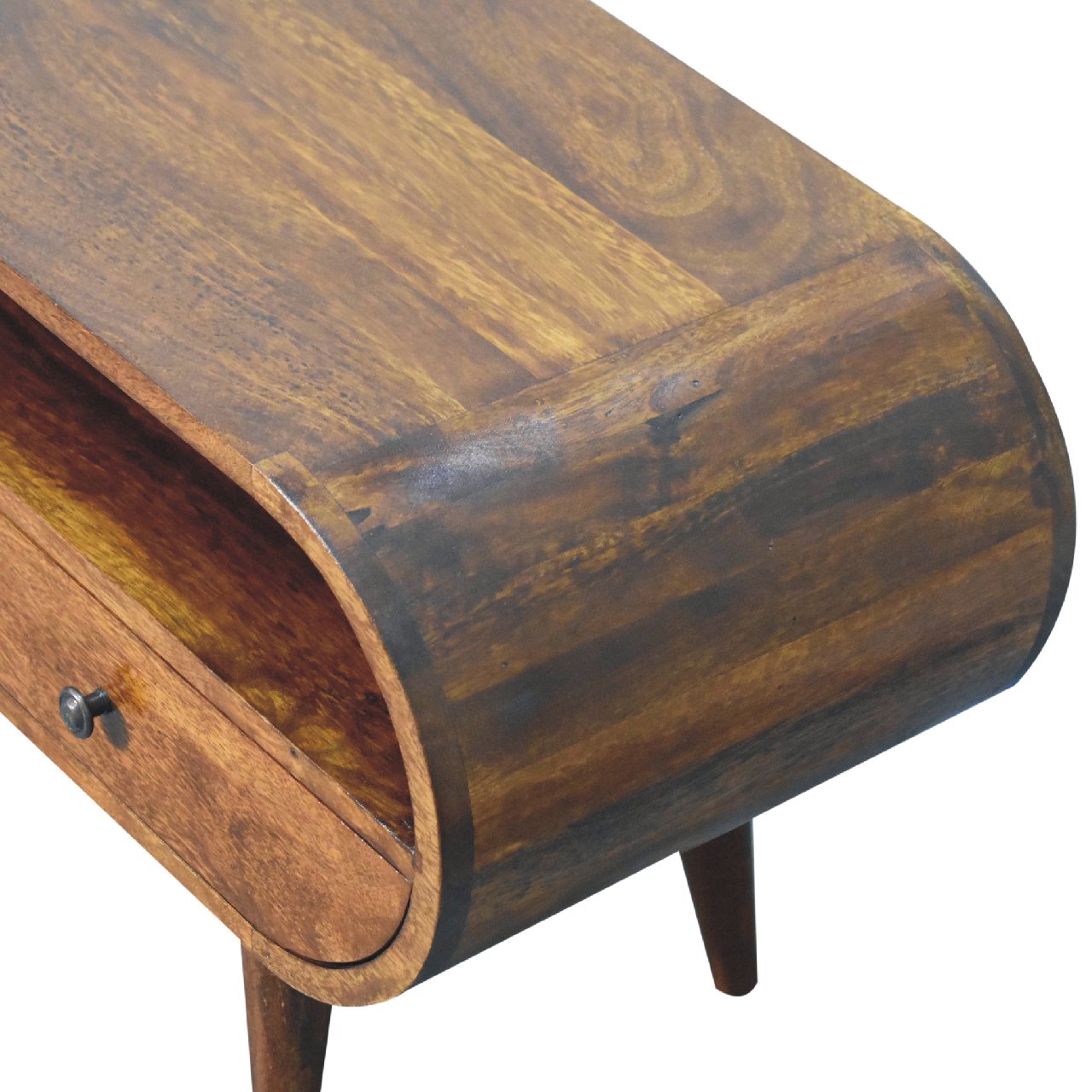 Circular TV Stand, Chestnut