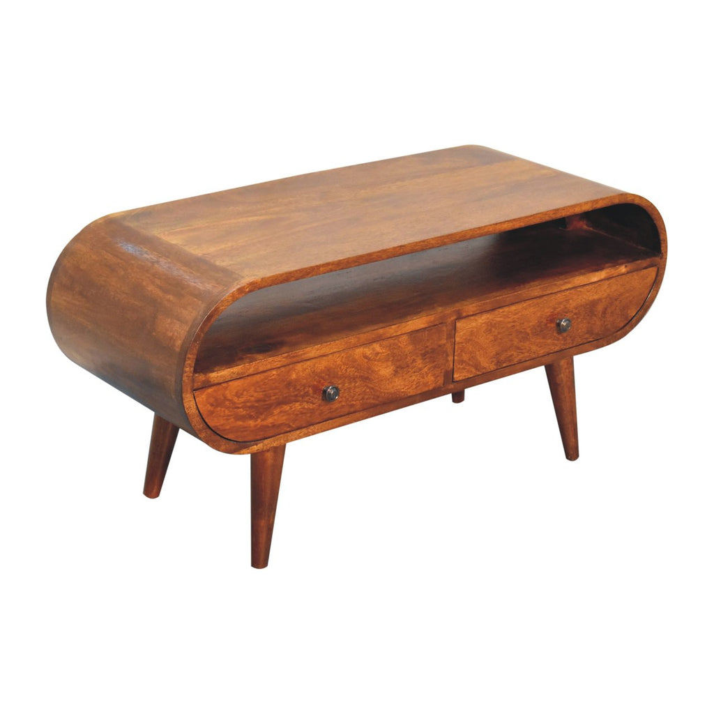 Circular TV Stand, Chestnut