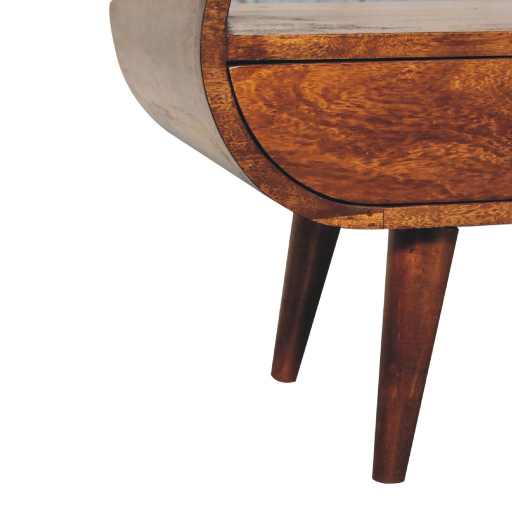 Circular TV Stand, Chestnut