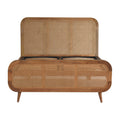 Mango Wood and Rattan Bed