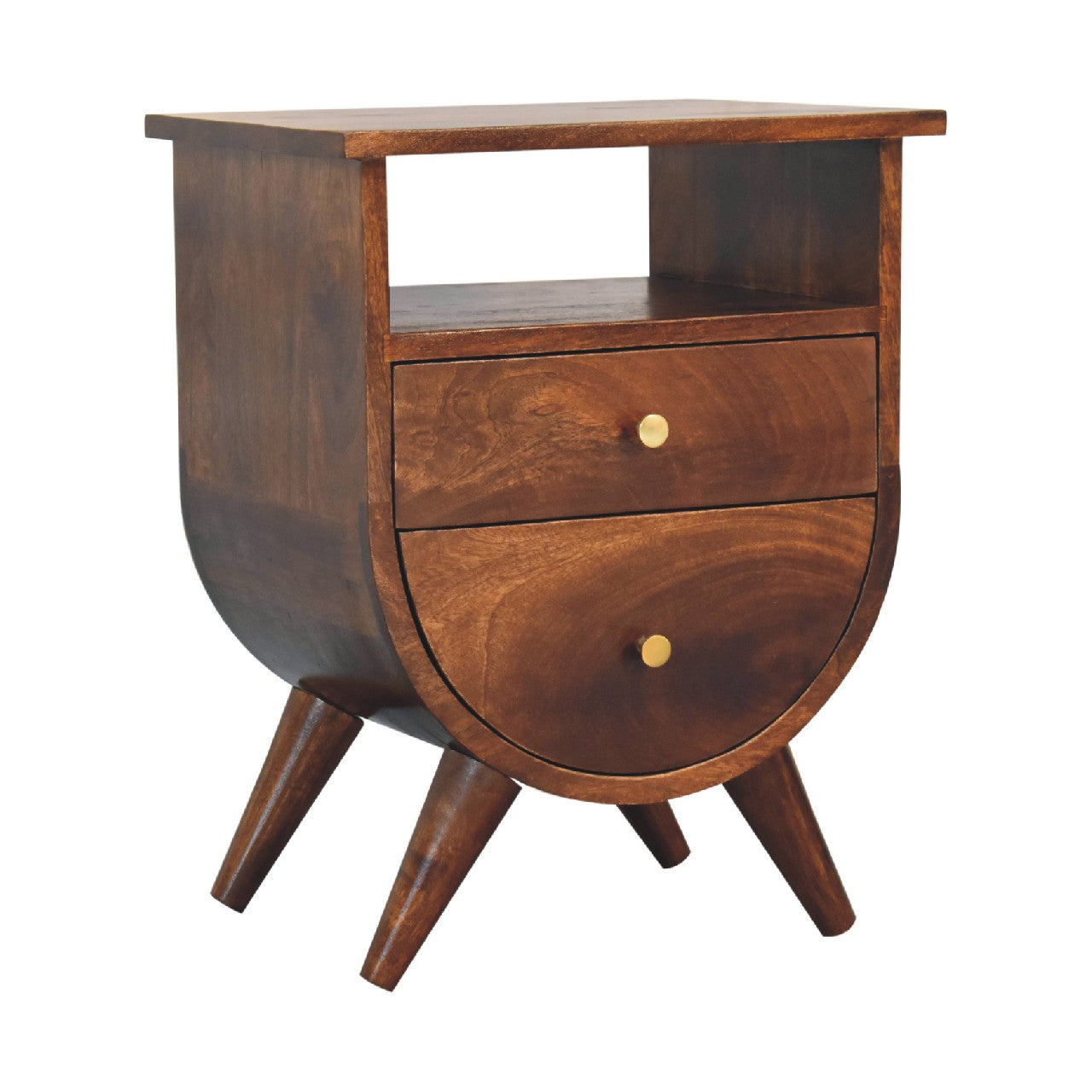 2 Drawers 1 Shelf Bedside Table