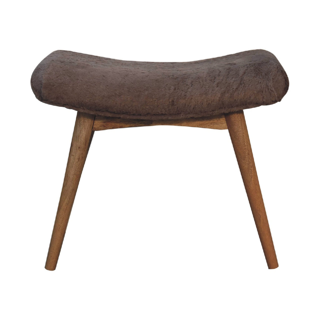 Faux Fur Curved Bench