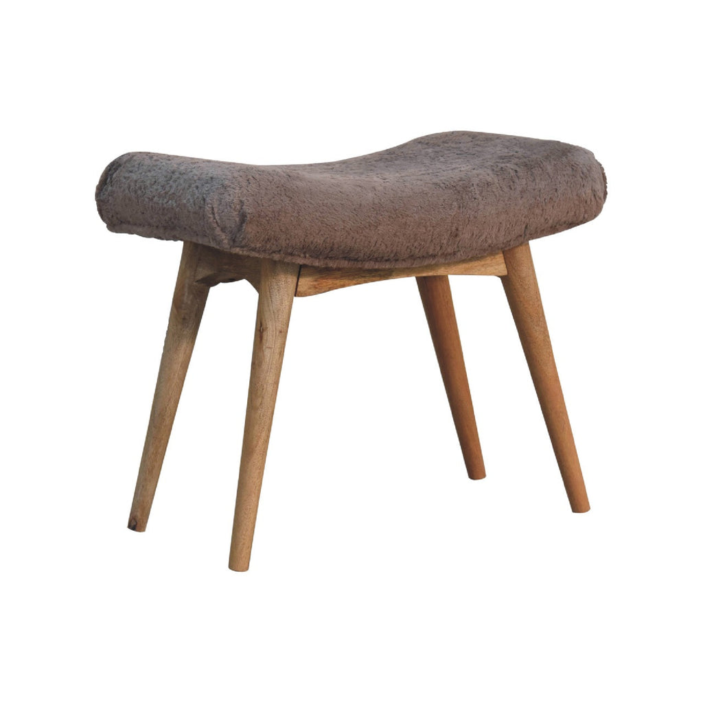 Faux Fur Curved Bench