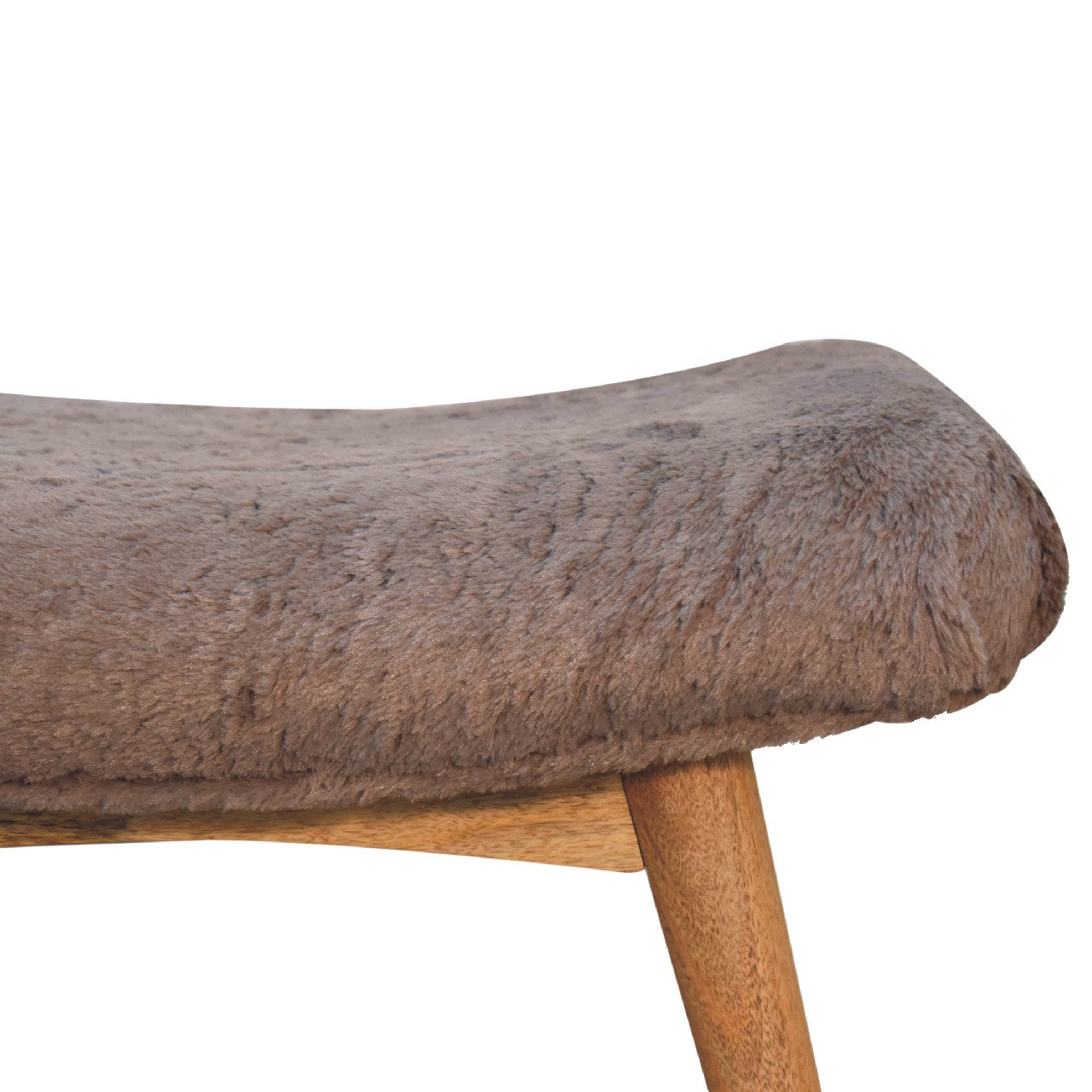 Faux Fur Curved Bench