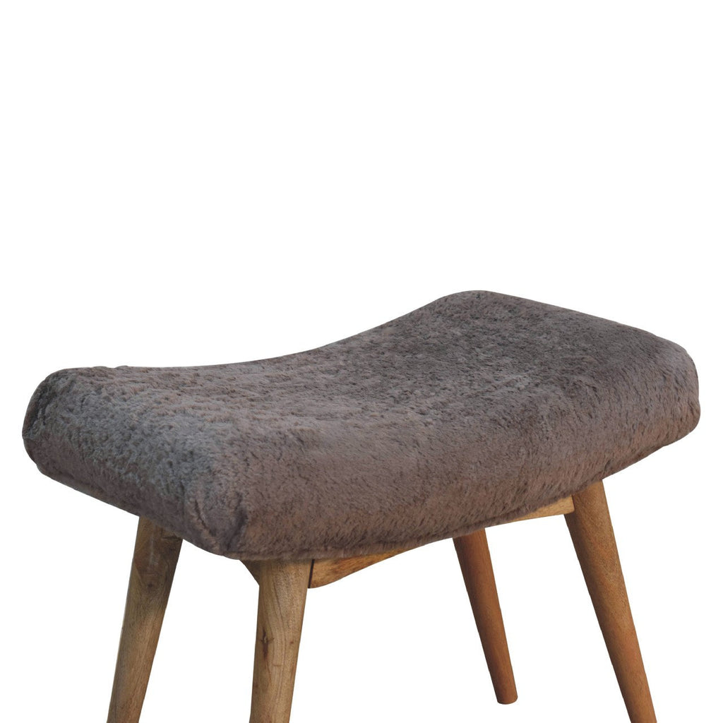 Faux Fur Curved Bench