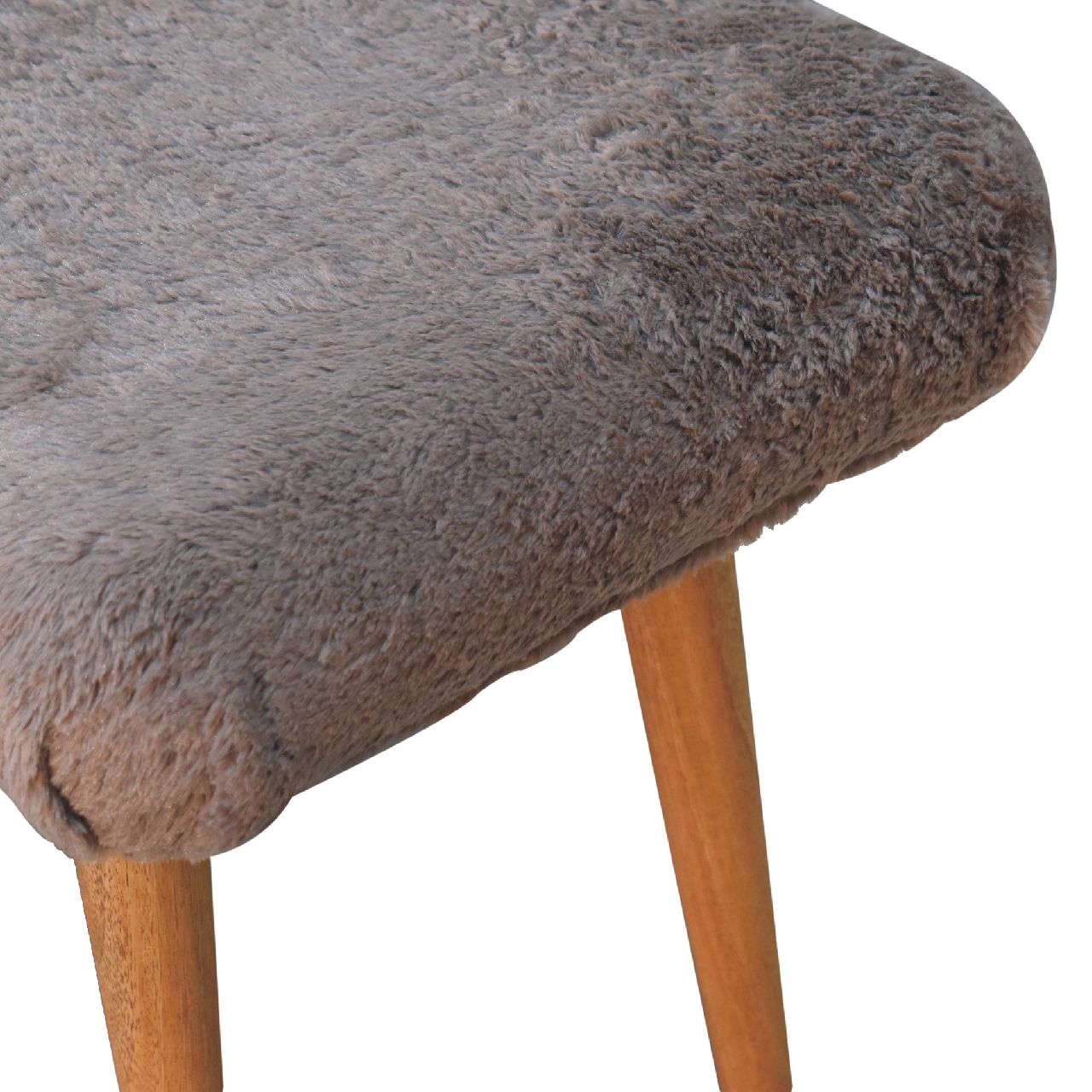 Faux Fur Curved Bench