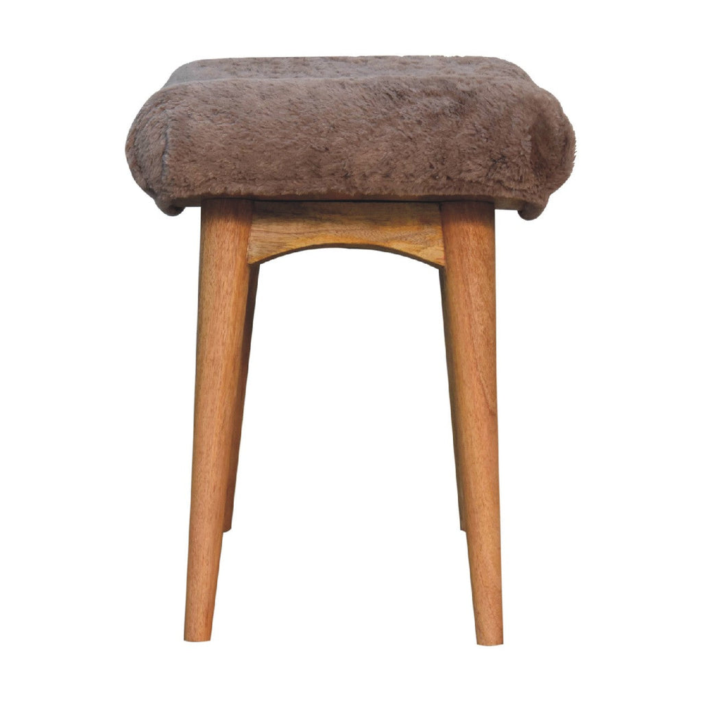 Faux Fur Curved Bench