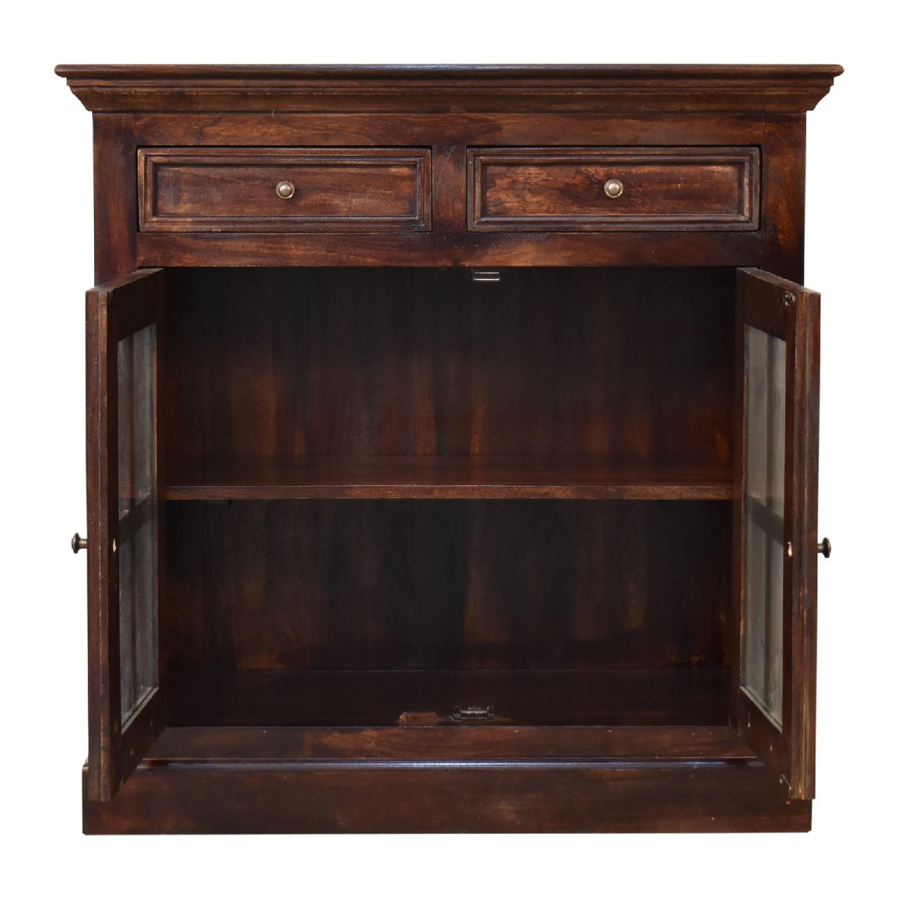 Wooden Cabinet with Glazed Doors