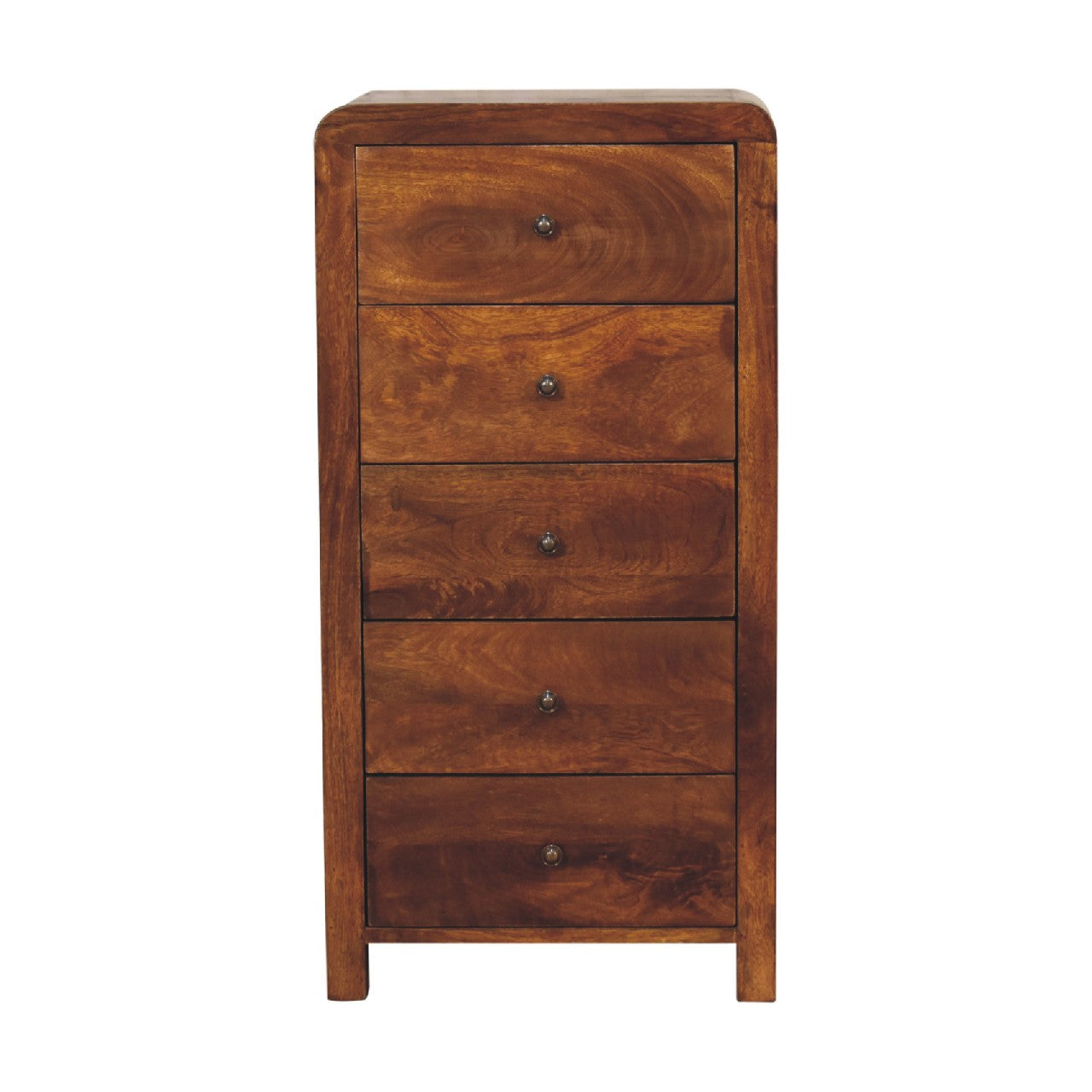 Arto 5 Drawer Tallboy, Chestnut