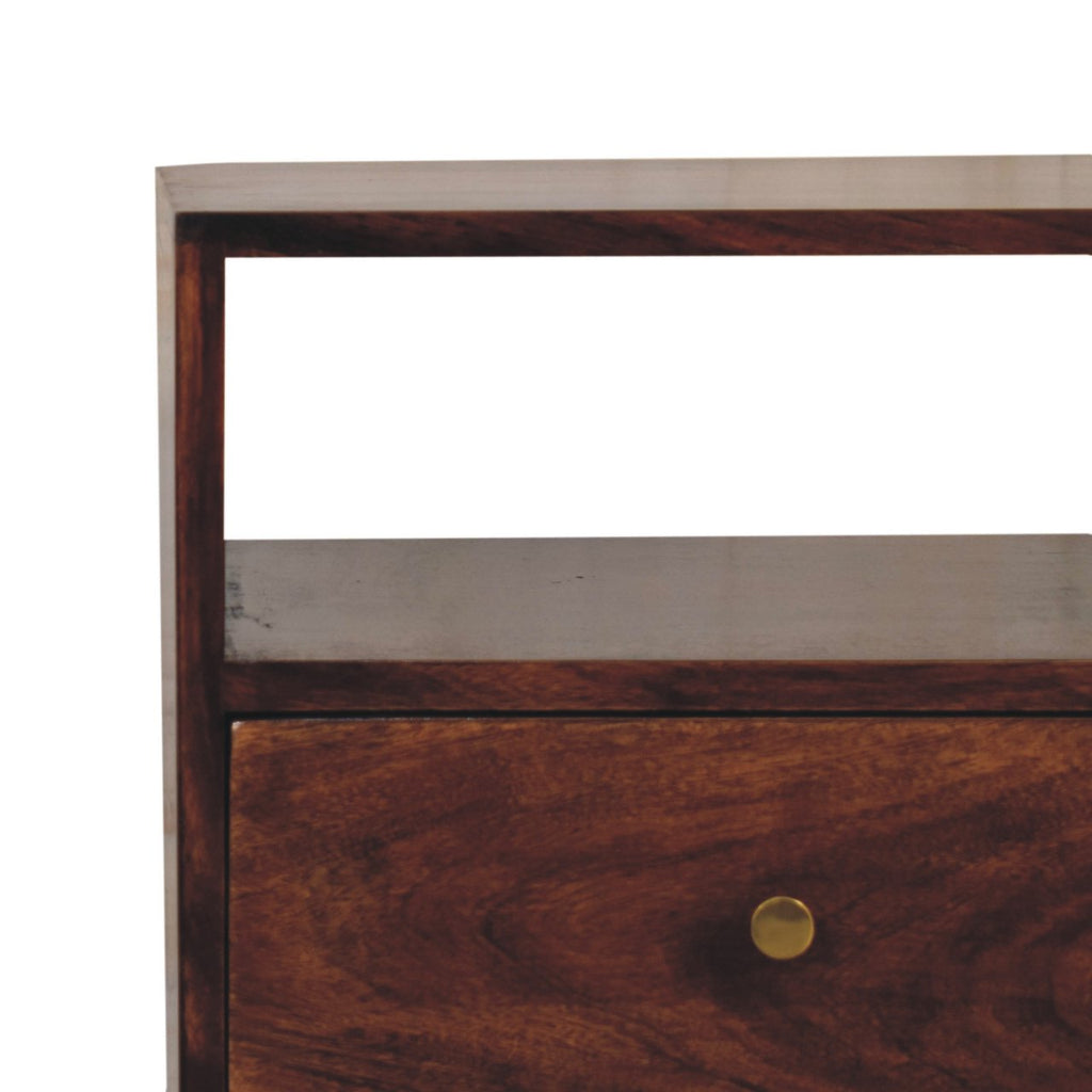 Naya Wooden Bedside with Storage, Chestnut