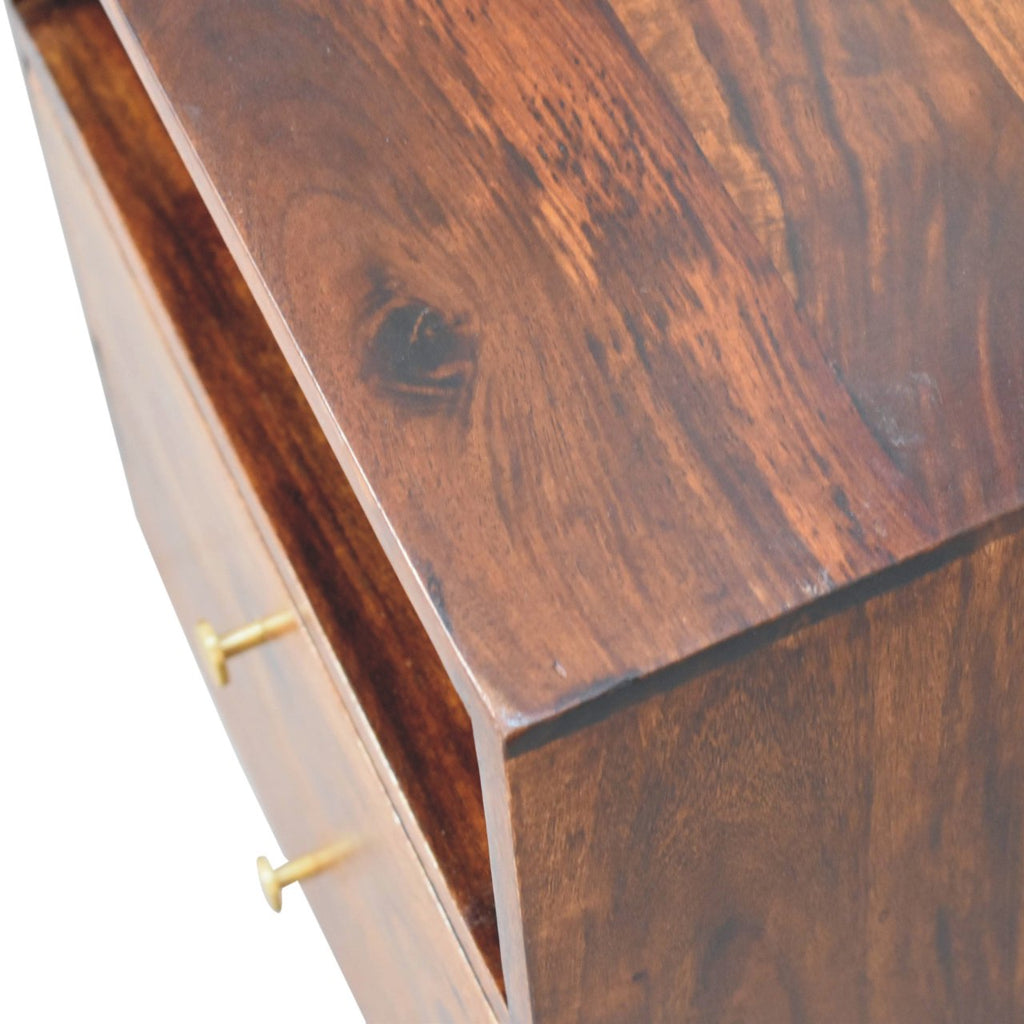 Naya Wooden Bedside with Storage, Chestnut