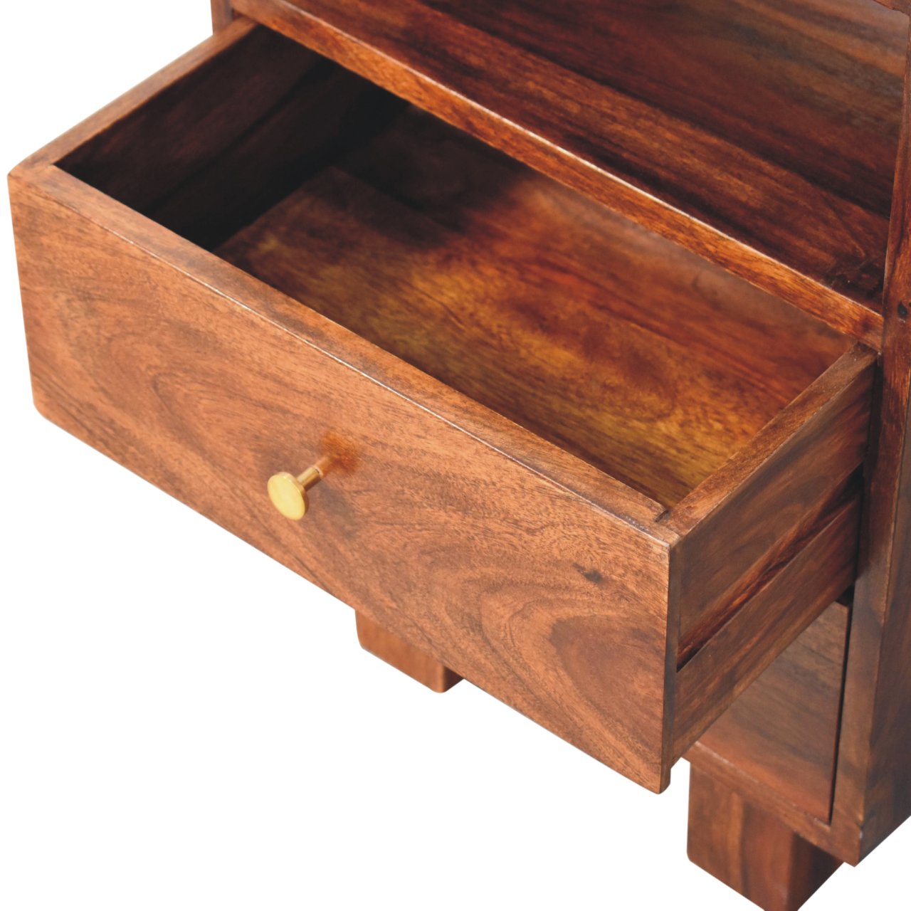 Naya Wooden Bedside with Storage, Chestnut
