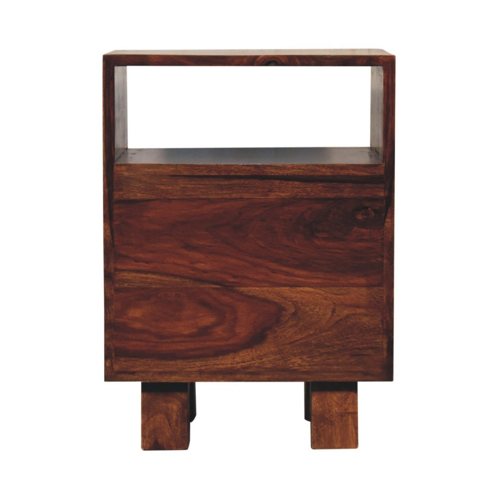 Naya Wooden Bedside with Storage, Chestnut