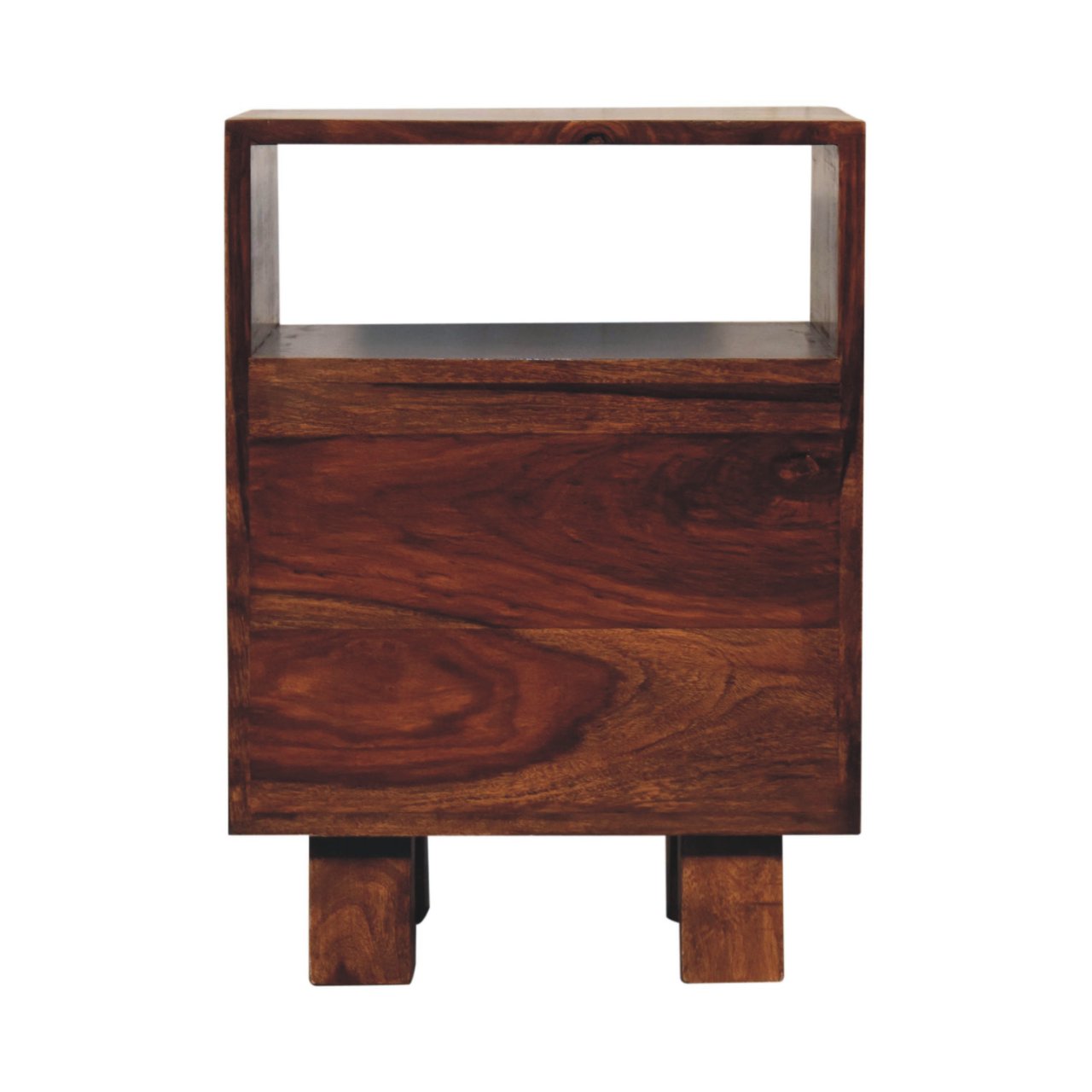 Naya Wooden Bedside with Storage, Chestnut